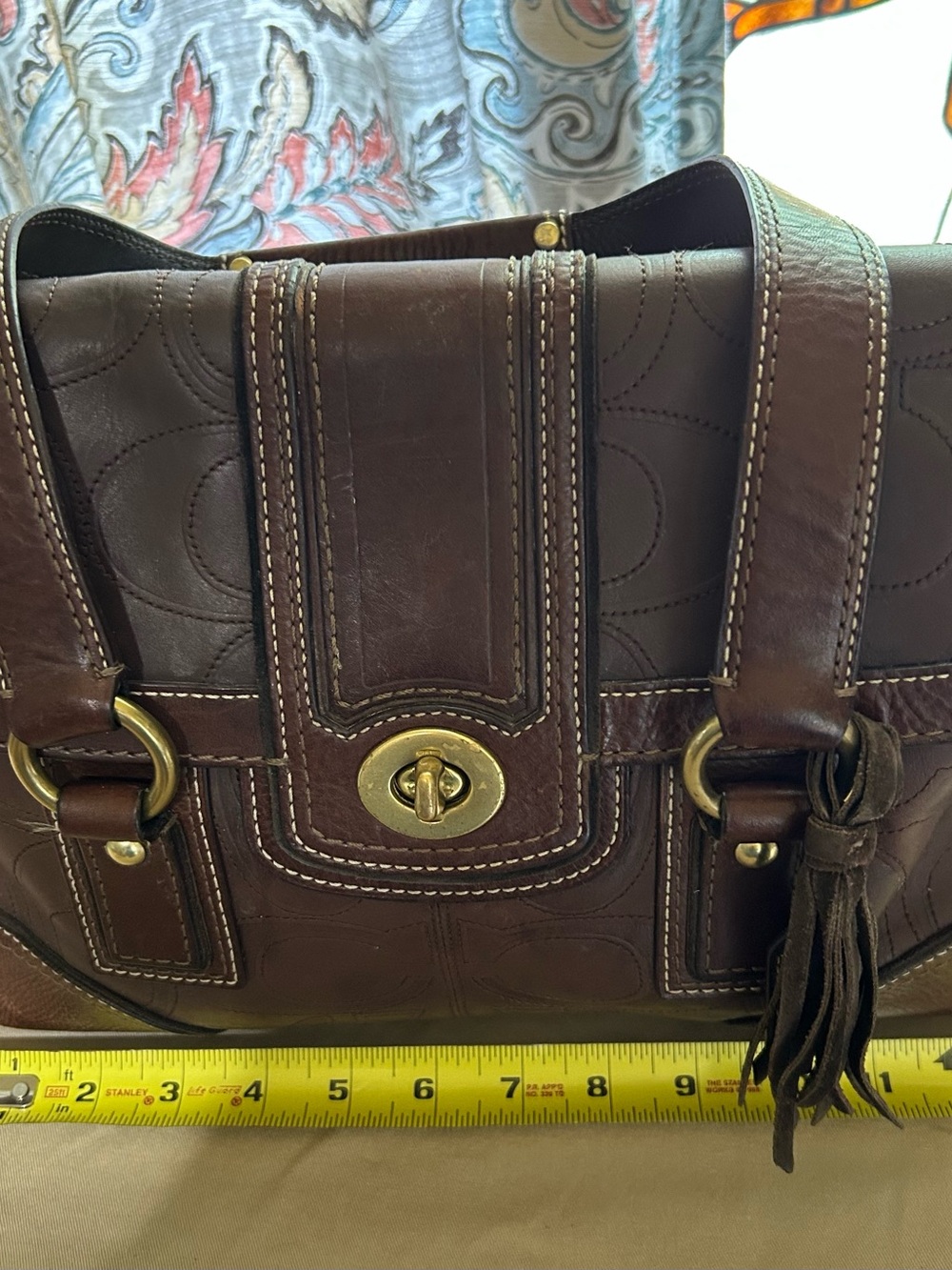 Coach Monogram all Leather Satchel Shoulder Bag as is #11332 - Picture 2 of 10